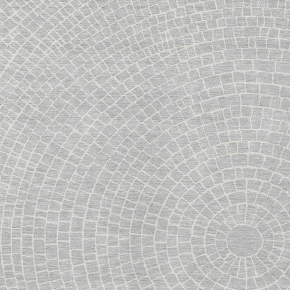 10' X 14' Silver And Ivory Geometric Washable Indoor Outdoor Area Rug HomeRoots