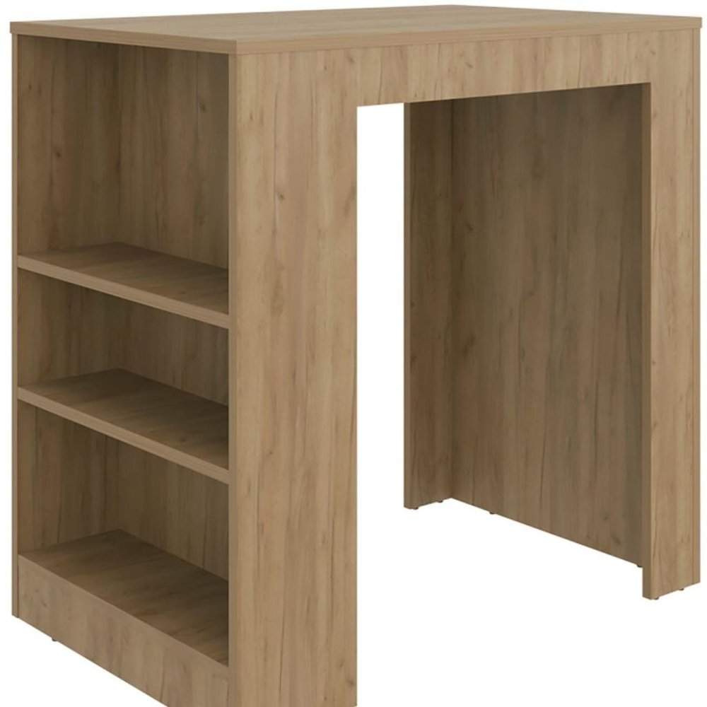 36" Beige Wood Kitchen Island — view 4
