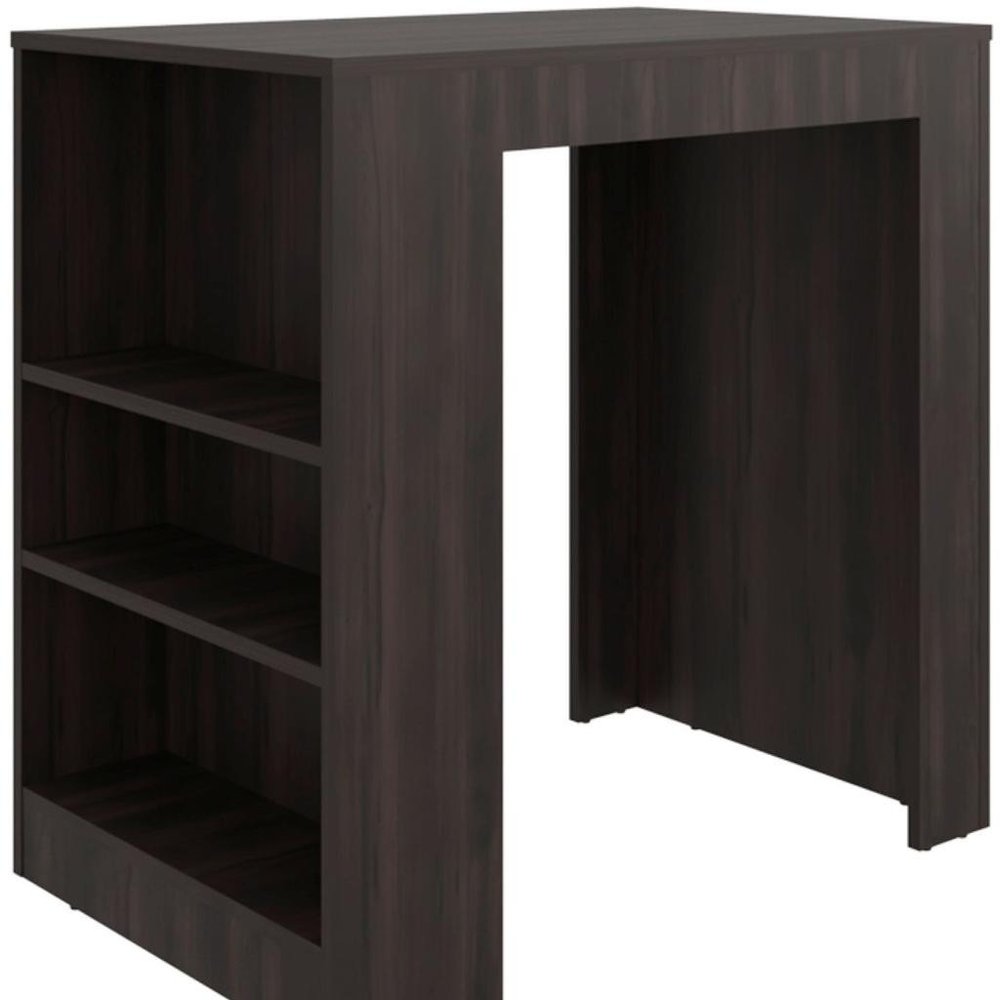 36" Brown Wood Kitchen Island — view 3