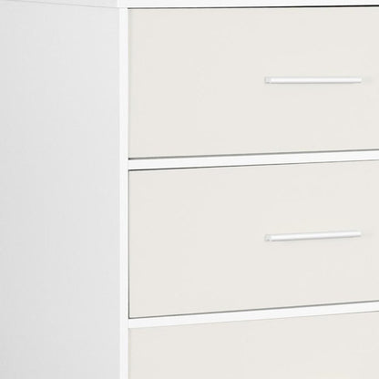 23" White Wood Steel And Fabric Five Drawer Lingerie Chest HomeRoots