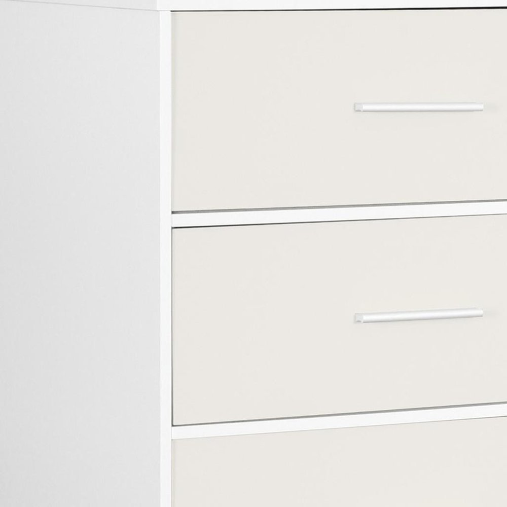 23" White Wood Steel And Fabric Five Drawer Lingerie Chest — view 3
