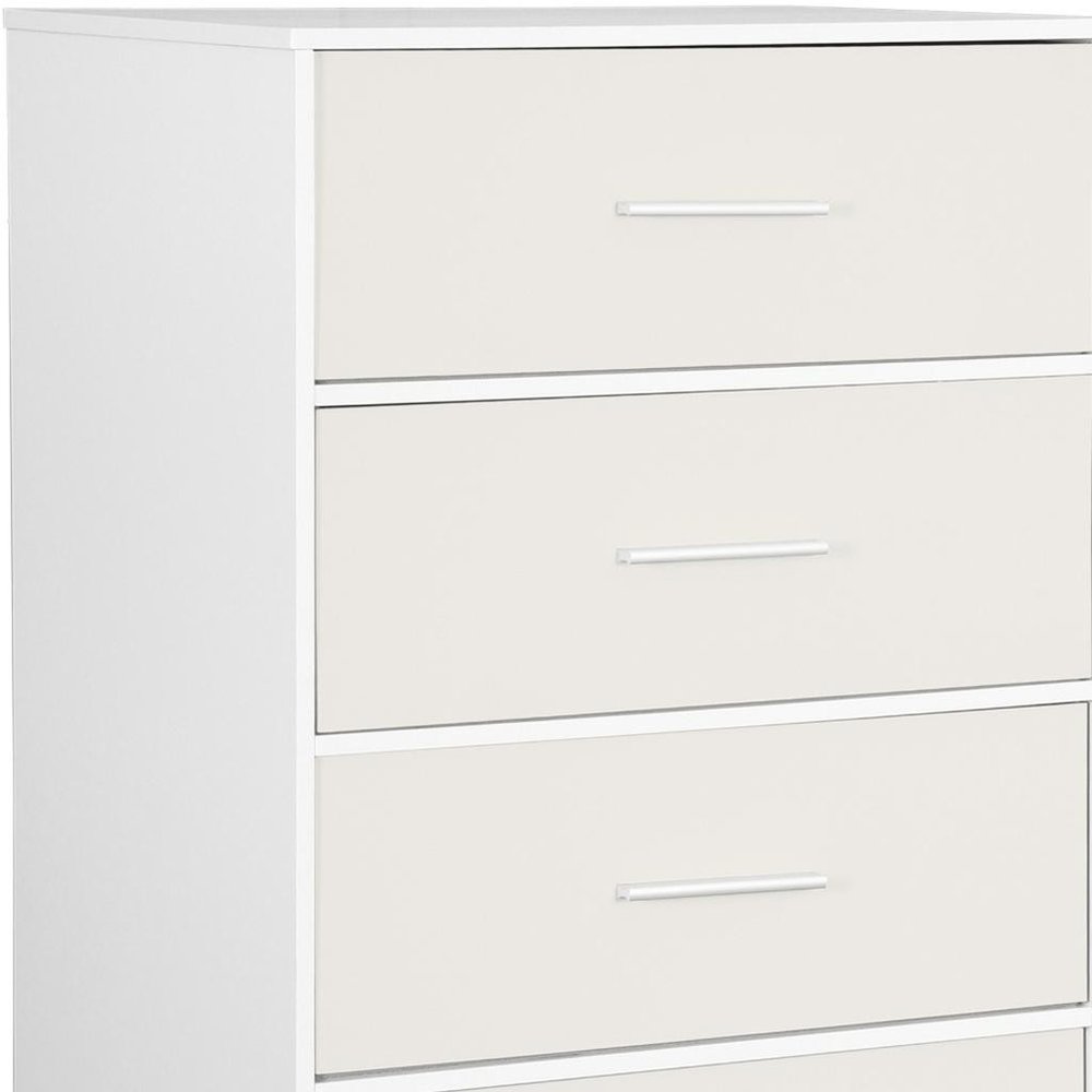 23" White Wood Steel And Fabric Five Drawer Lingerie Chest
