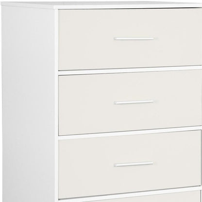23" White Wood Steel And Fabric Five Drawer Lingerie Chest HomeRoots
