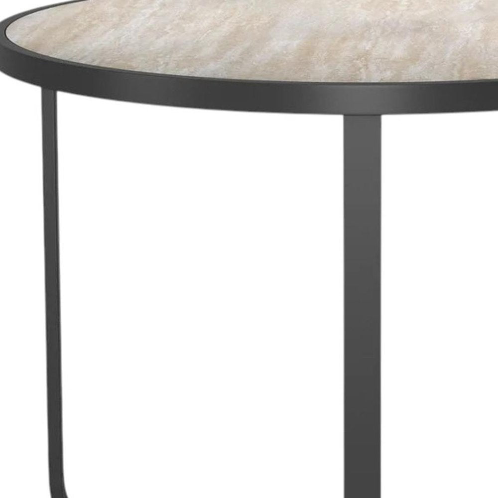 42" Black Glass And Aluminum Cross Leg Base Round Top Dining Table — view 1