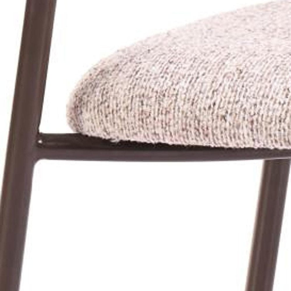 Set of Two Cloud And Brown Faux Shearling And Wood And Steel Open Back Dining Side Chairs HomeRoots