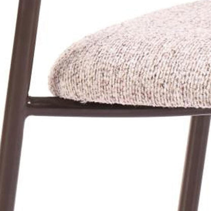 Set of Two Cloud And Brown Faux Shearling And Wood And Steel Open Back Dining Side Chairs HomeRoots
