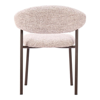 Set of Two Cloud And Brown Faux Shearling And Wood And Steel Open Back Dining Side Chairs HomeRoots