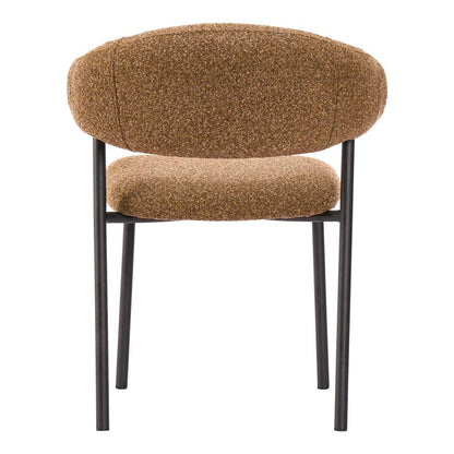 Set of Two Cloud And Brown Faux Shearling And Wood And Steel Open Back Dining Side Chairs HomeRoots