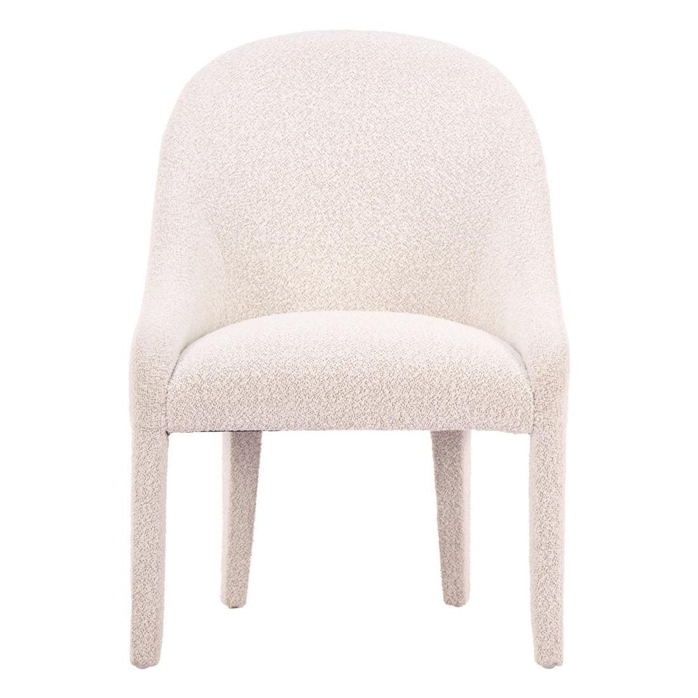 Ivory And White Faux Shearling And Wood Dining Side Chair — view 7