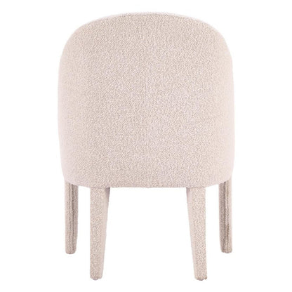 Ivory And White Faux Shearling And Wood Dining Side Chair HomeRoots