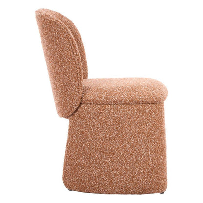 Set of Two Brown Faux Shearling And Wood Dining Side Chairs HomeRoots