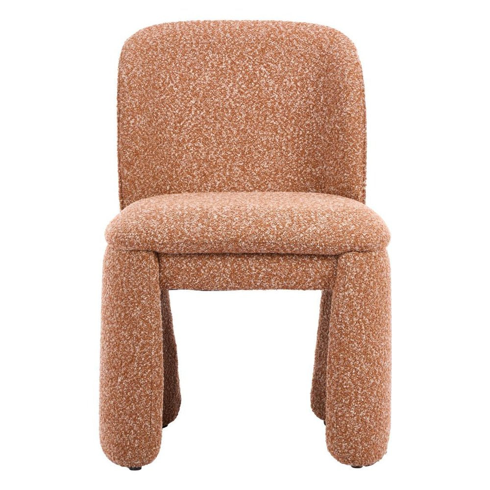 Set of Two Brown Faux Shearling And Wood Dining Side Chairs — view 8