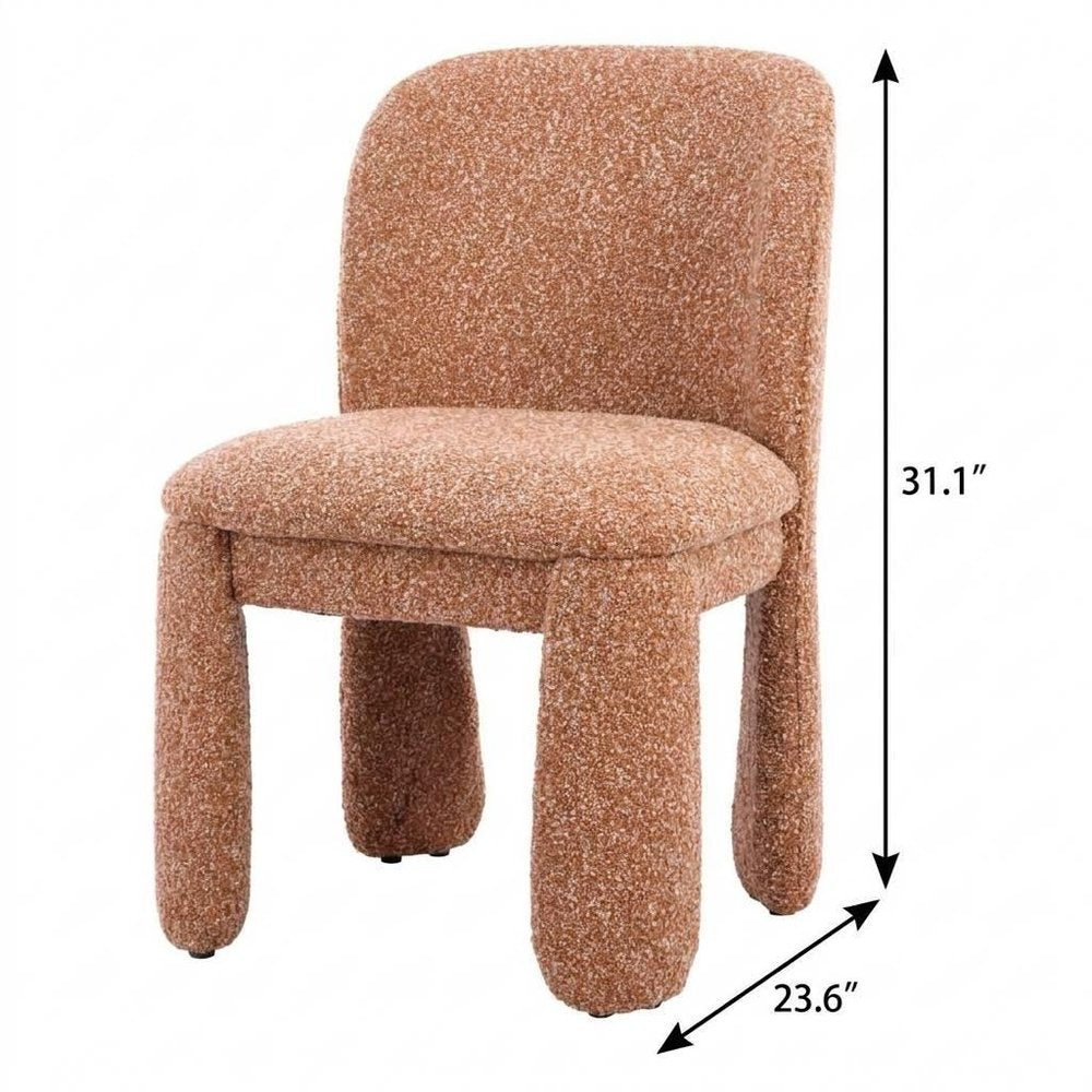 Set of Two Brown Faux Shearling And Wood Dining Side Chairs — view 10