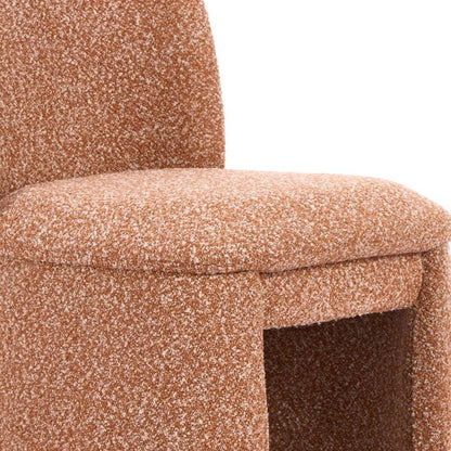 Set of Two Brown Faux Shearling And Wood Dining Side Chairs HomeRoots