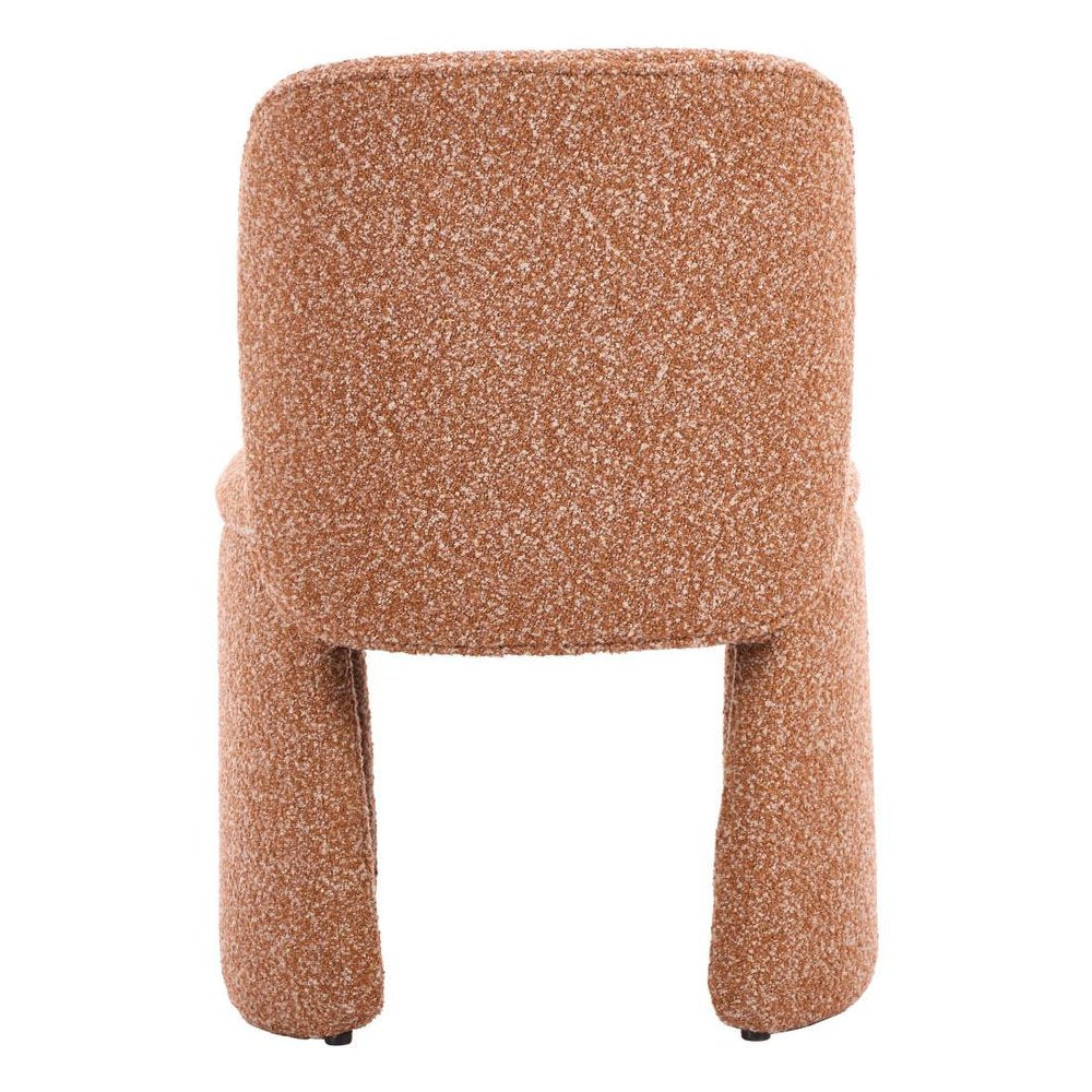 Set of Two Brown Faux Shearling And Wood Dining Side Chairs HomeRoots