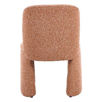 Set of Two Brown Faux Shearling And Wood Dining Side Chairs HomeRoots