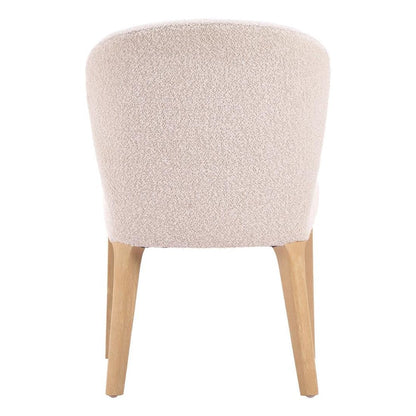Set of Two Ivory And Natural Faux Shearling And Wood Dining Side Chairs HomeRoots