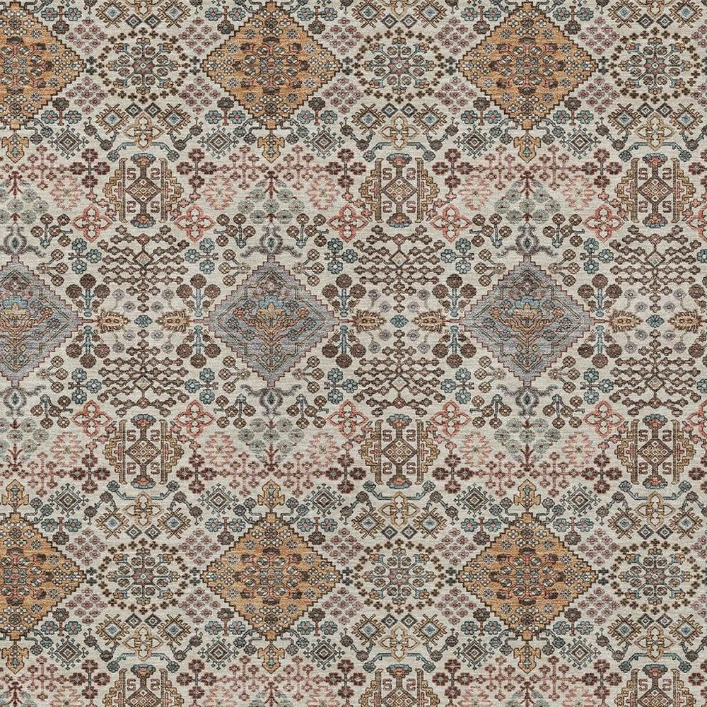 3' X 5' Beige And Copper Geometric Washable Indoor Outdoor Area Rug HomeRoots