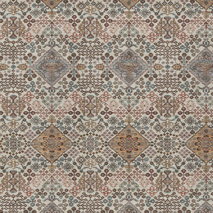 5' X 8' Beige And Copper Geometric Washable Indoor Outdoor Area Rug HomeRoots