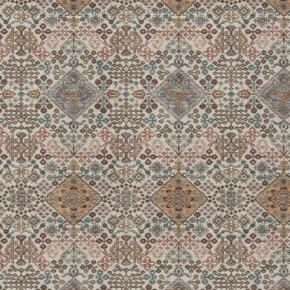 8' X 10' Beige And Copper Geometric Washable Indoor Outdoor Area Rug HomeRoots