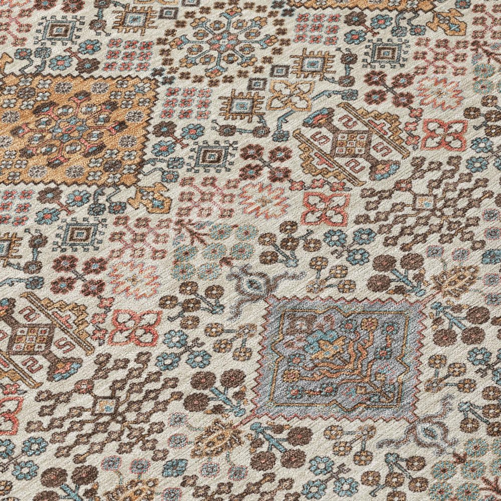 8' X 10' Beige And Copper Geometric Washable Indoor Outdoor Area Rug HomeRoots