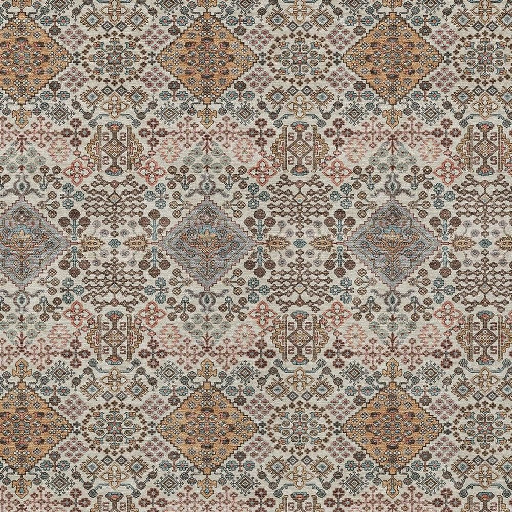 9' X 12' Beige And Copper Geometric Washable Indoor Outdoor Area Rug HomeRoots