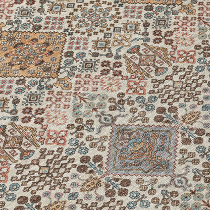 10' X 14' Beige And Copper Geometric Washable Indoor Outdoor Area Rug HomeRoots