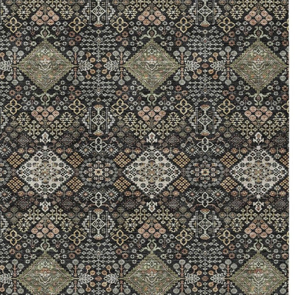 3' X 5' Black And Charcoal Geometric Washable Indoor Outdoor Area Rug HomeRoots