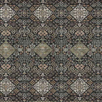 5' X 8' Black And Charcoal Geometric Washable Indoor Outdoor Area Rug HomeRoots