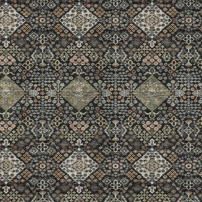 8' X 10' Black And Charcoal Geometric Washable Indoor Outdoor Area Rug HomeRoots