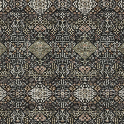 10' X 14' Black And Charcoal Geometric Washable Indoor Outdoor Area Rug HomeRoots