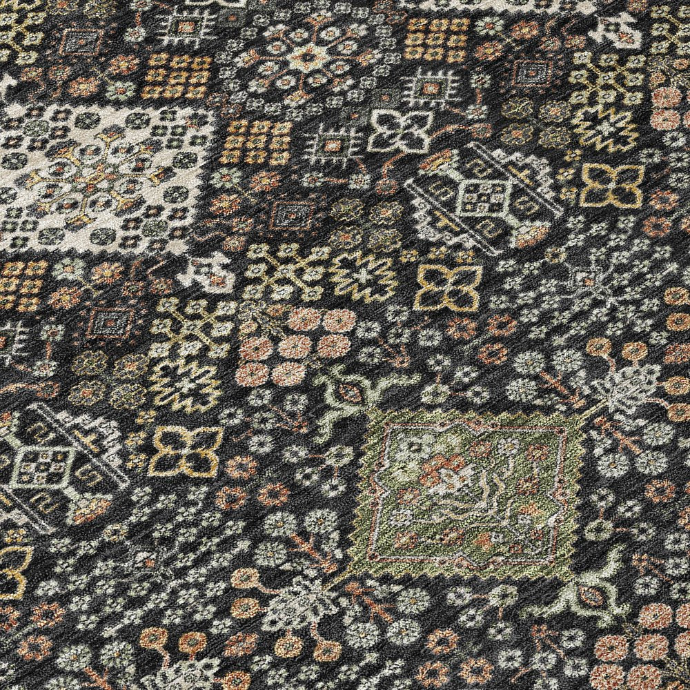 10' X 14' Black And Charcoal Geometric Washable Indoor Outdoor Area Rug HomeRoots