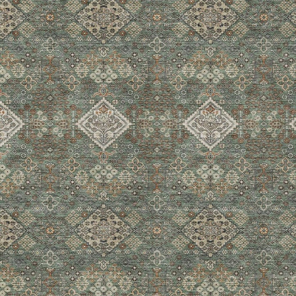 3' X 5' Green And Taupe Geometric Washable Indoor Outdoor Area Rug HomeRoots