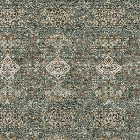 10' X 14' Green And Taupe Geometric Washable Indoor Outdoor Area Rug HomeRoots