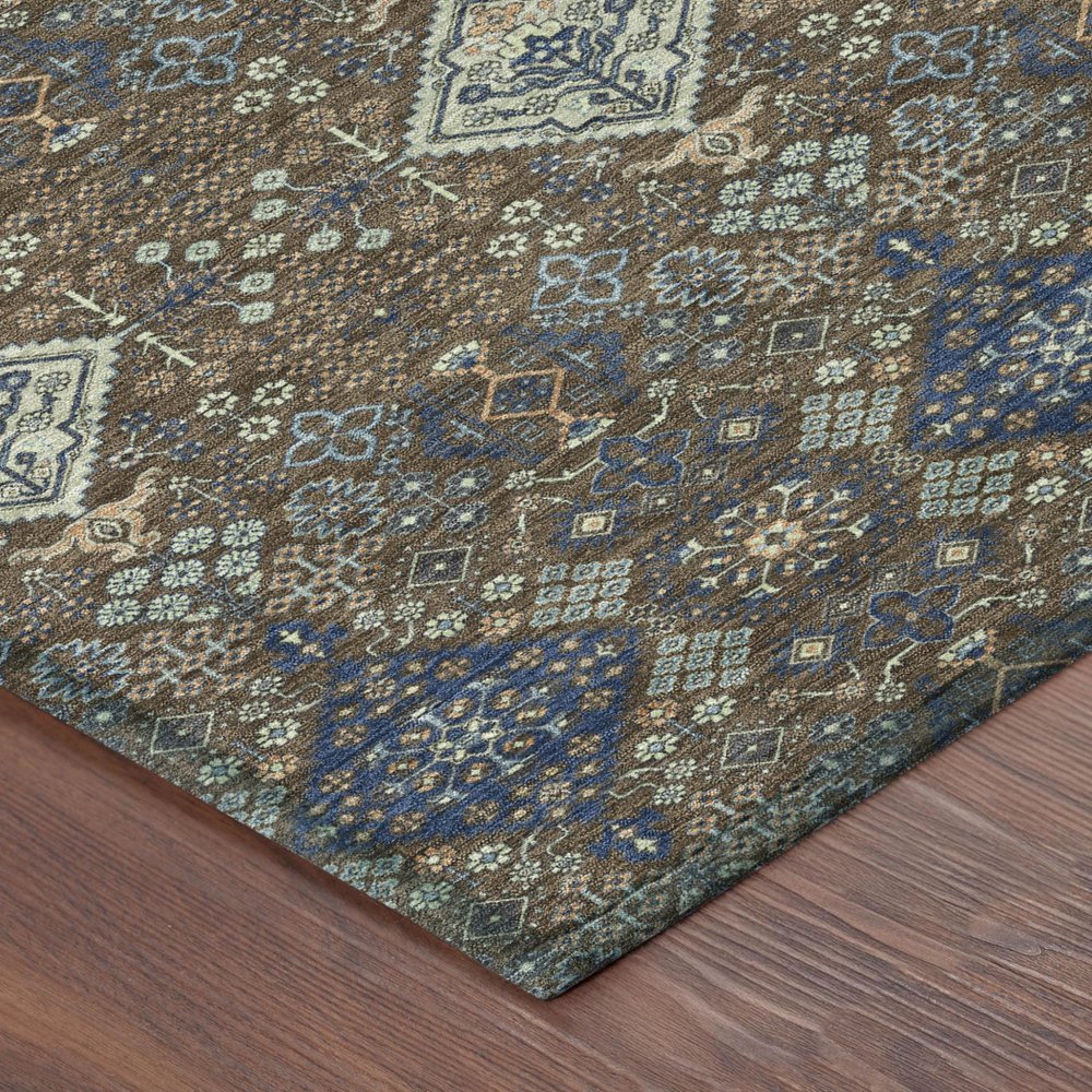5' X 8' Chocolate And Brown Geometric Washable Indoor Outdoor Area Rug HomeRoots