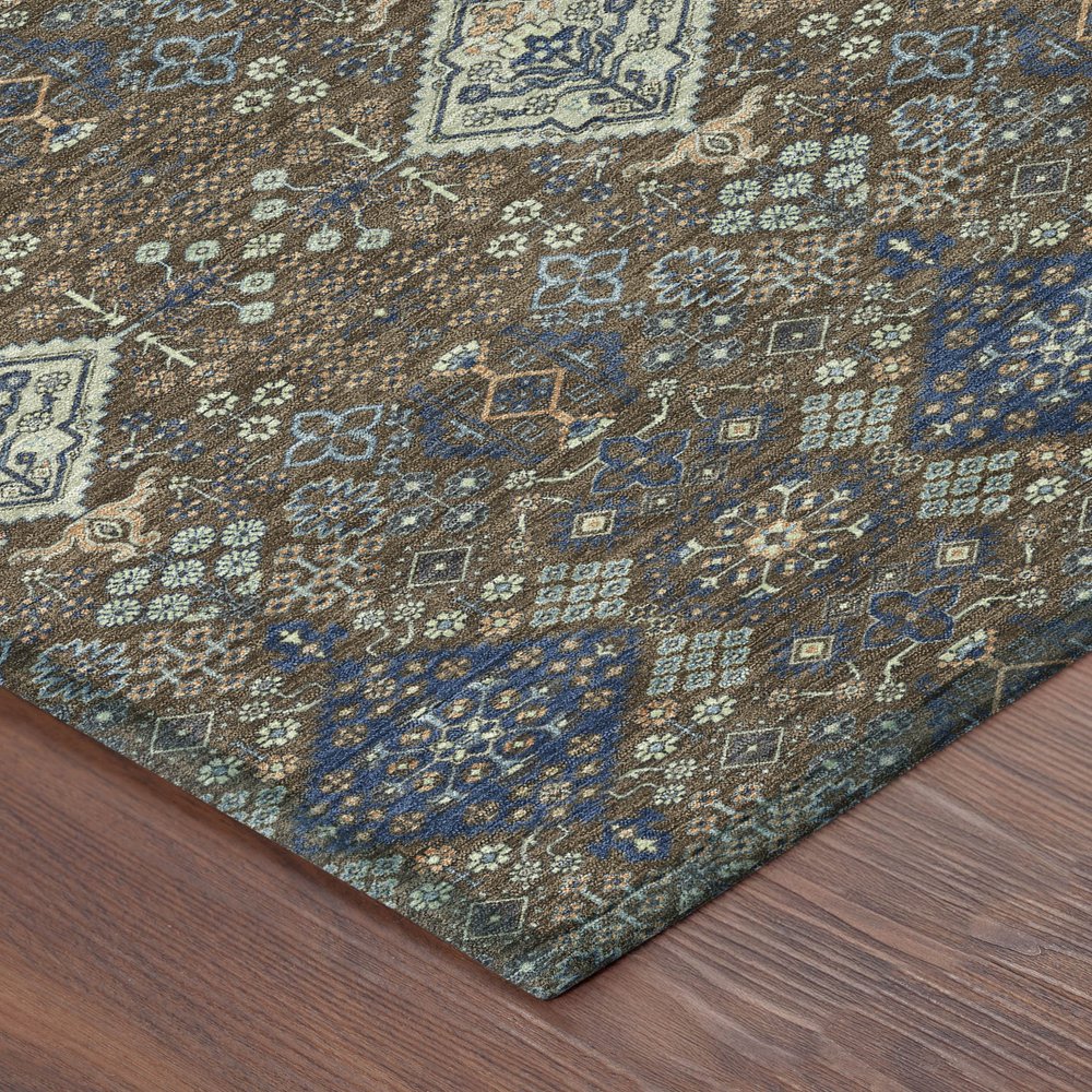 5' X 8' Chocolate And Brown Geometric Washable Indoor Outdoor Area Rug HomeRoots