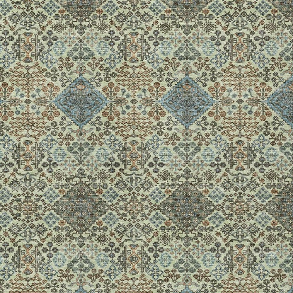3' X 5' Green And Teal Blue Geometric Washable Indoor Outdoor Area Rug HomeRoots