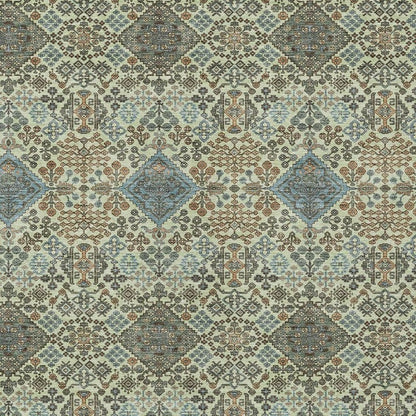 8' X 10' Green And Teal Blue Geometric Washable Indoor Outdoor Area Rug HomeRoots
