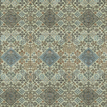 9' X 12' Green And Teal Blue Geometric Washable Indoor Outdoor Area Rug HomeRoots