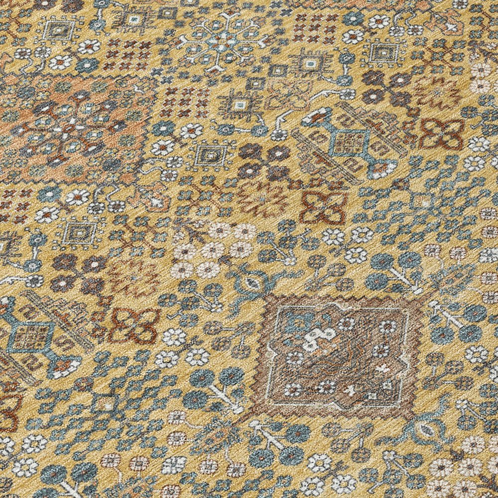 3' X 5' Gold And Copper Geometric Washable Indoor Outdoor Area Rug HomeRoots