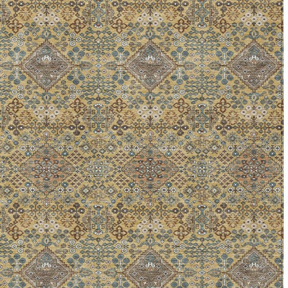 10' X 14' Gold And Copper Geometric Washable Indoor Outdoor Area Rug HomeRoots