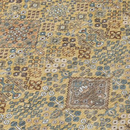 10' X 14' Gold And Copper Geometric Washable Indoor Outdoor Area Rug HomeRoots