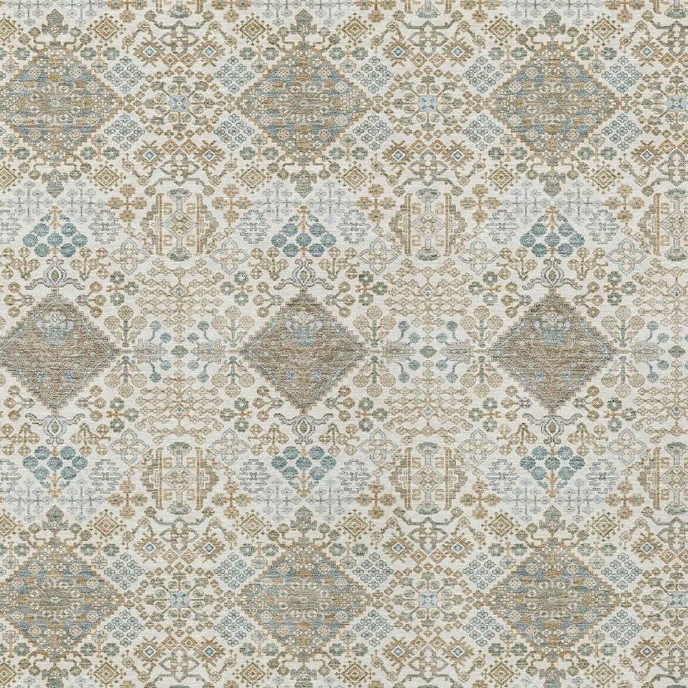 3' X 5' Ivory And Copper Geometric Washable Indoor Outdoor Area Rug HomeRoots