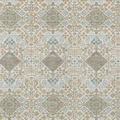 3' X 5' Ivory And Copper Geometric Washable Indoor Outdoor Area Rug HomeRoots