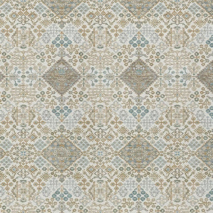 5' X 8' Ivory And Copper Geometric Washable Indoor Outdoor Area Rug HomeRoots