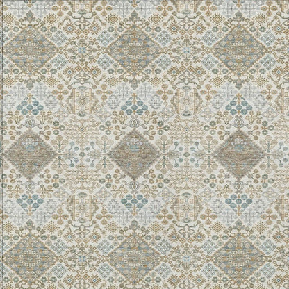 10' X 14' Ivory And Copper Geometric Washable Indoor Outdoor Area Rug HomeRoots