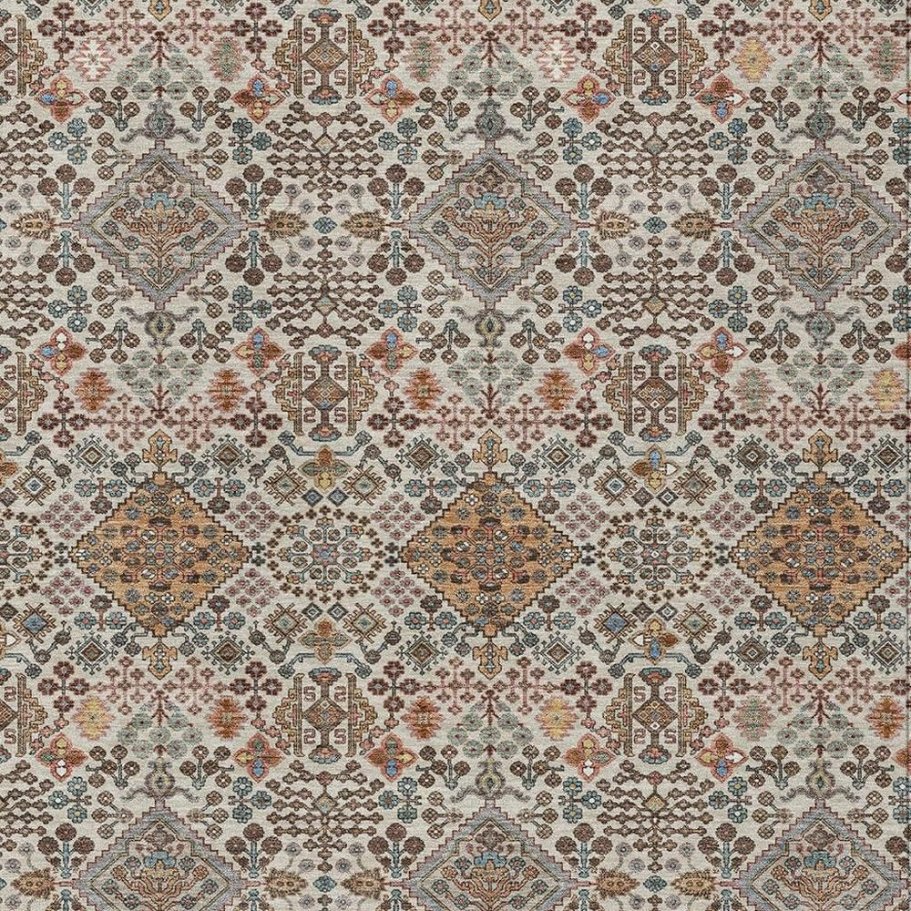 9' X 12' Beige And Copper Geometric Washable Indoor Outdoor Area Rug HomeRoots
