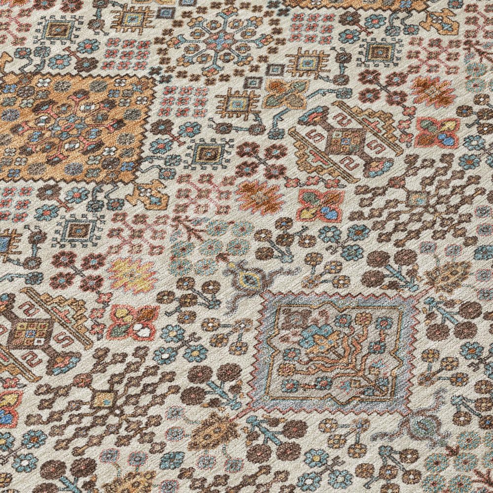 10' X 14' Beige And Copper Geometric Washable Indoor Outdoor Area Rug HomeRoots
