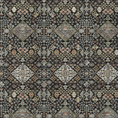 3' X 5' Black And Charcoal Geometric Washable Indoor Outdoor Area Rug HomeRoots