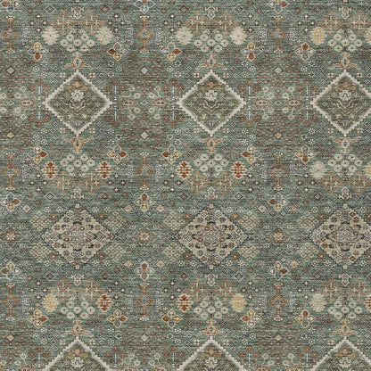 8' X 10' Green And Taupe Geometric Washable Indoor Outdoor Area Rug HomeRoots